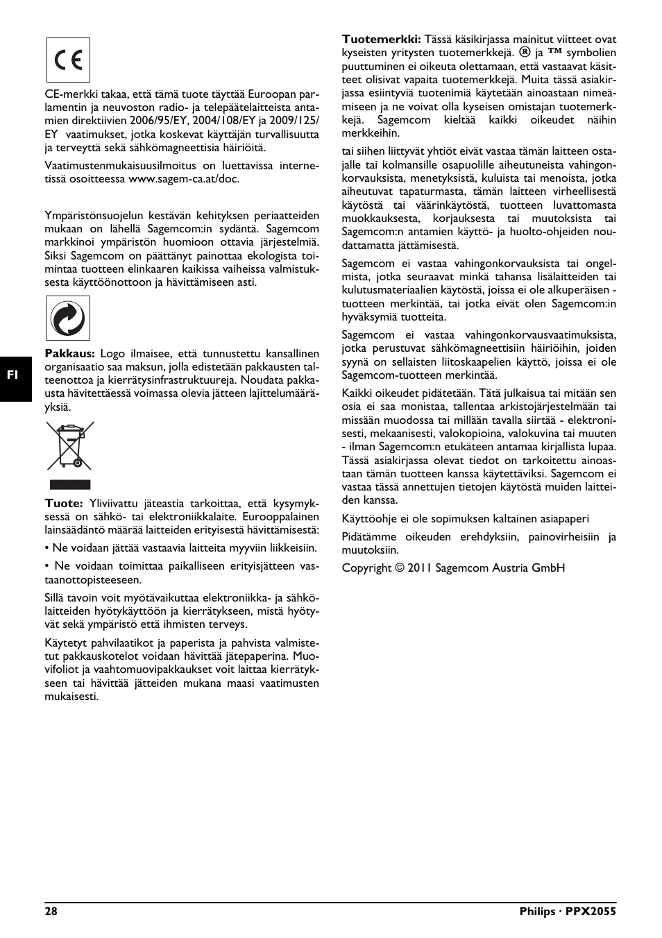 Philips PPX2055 User Manual | Page 28 / 60