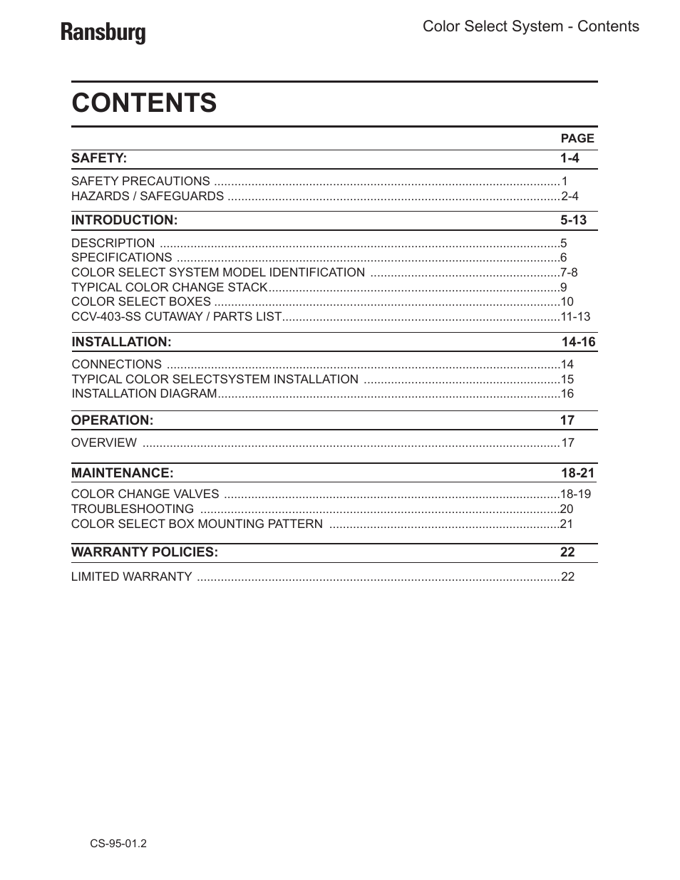 Ransburg Color Select System CCV-6100 User Manual | Page 2 / 25