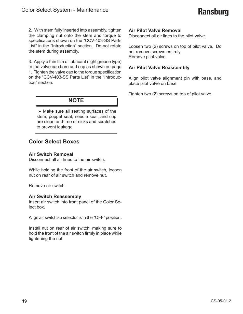 Ransburg | Ransburg Color Select System CCV-6100 User Manual | Page 21 / 25
