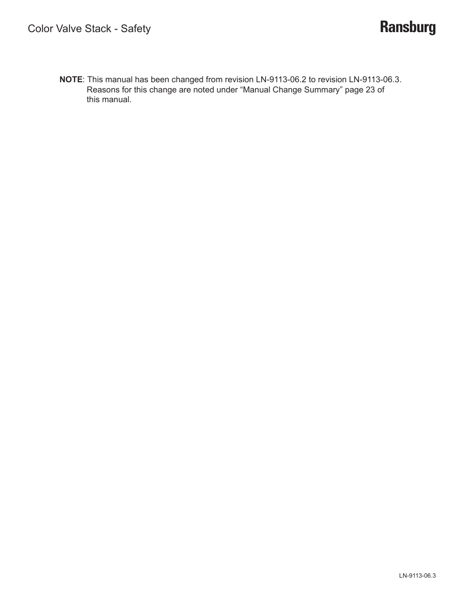 Ransburg | Ransburg Color Valve Stack CCV-5100 User Manual | Page 2 / 27