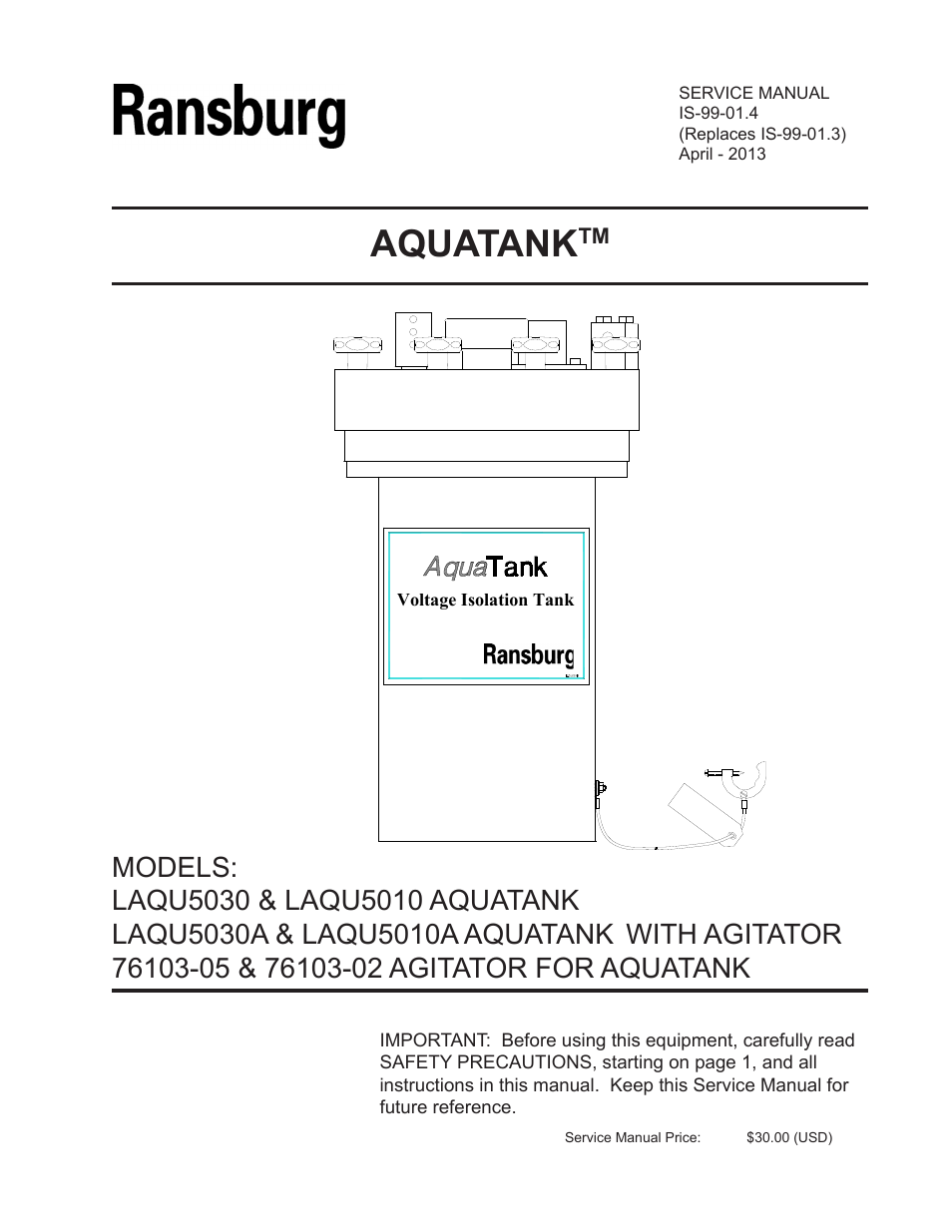 Ransburg AquaTank User Manual | 22 pages