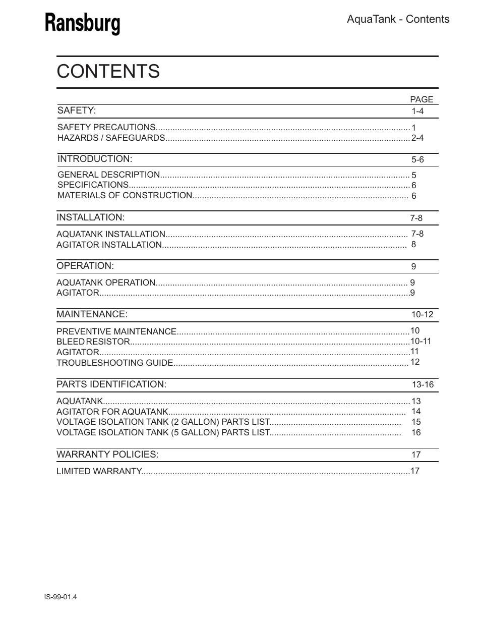 Ransburg AquaTank User Manual | Page 3 / 22