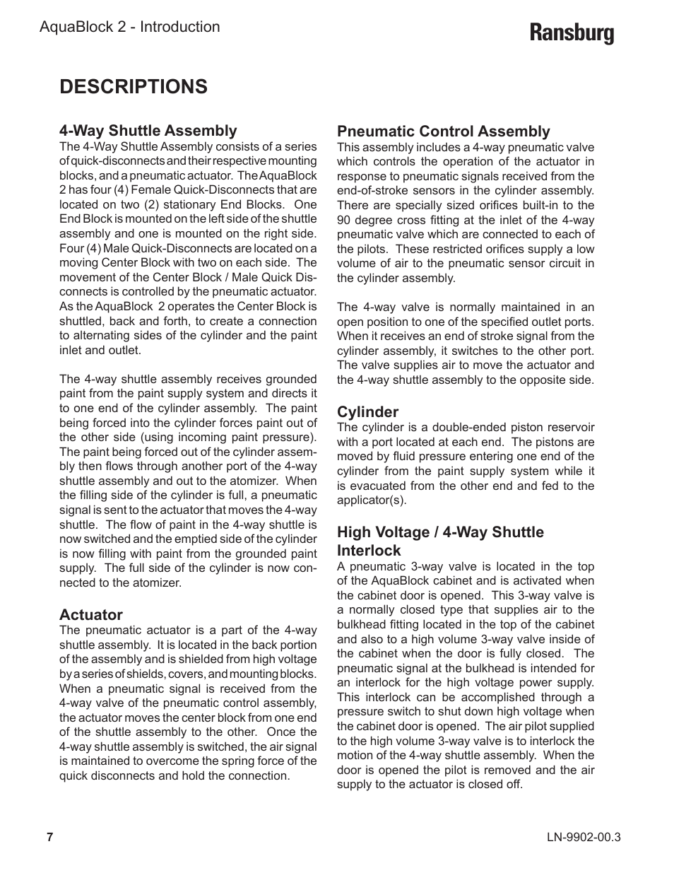 Ransburg, Descriptions | Ransburg AquaBlock2 A12148-XX User Manual | Page 12 / 56