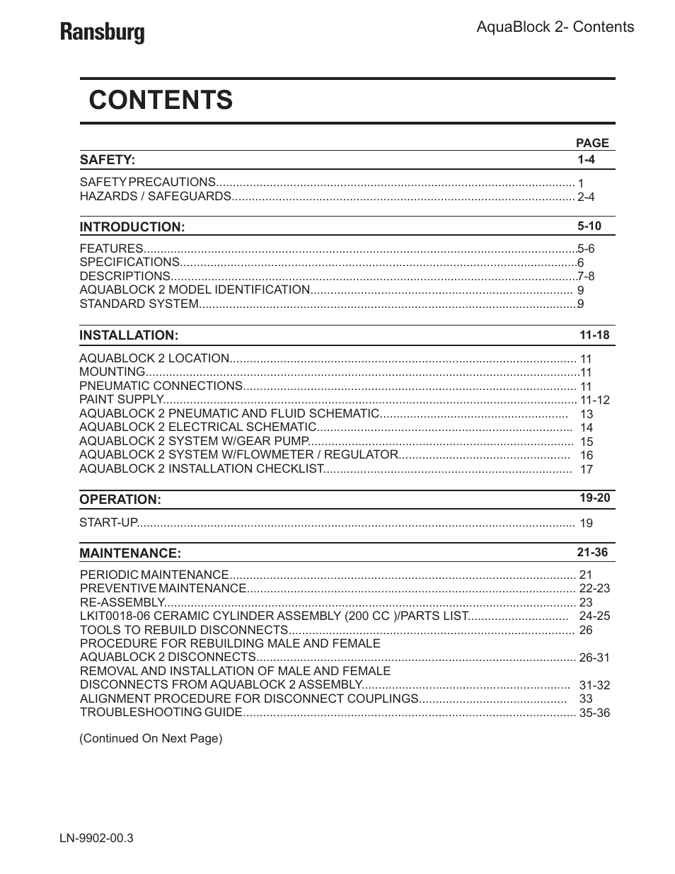 Ransburg AquaBlock2 A12148-XX User Manual | Page 3 / 56