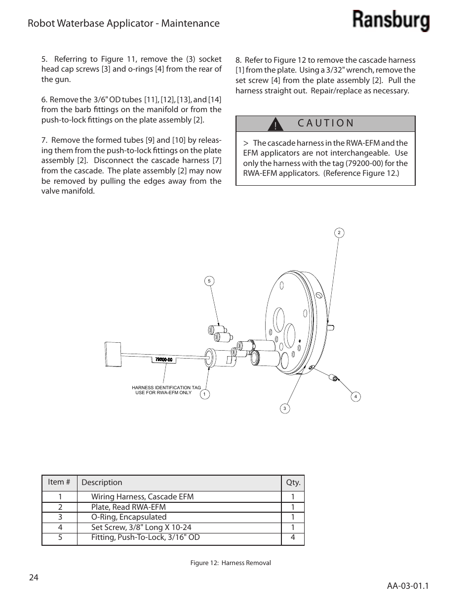 Robot waterbase applicator - maintenance | Ransburg Evolver Water Applicator 78863-90, 78863-60 User Manual | Page 28 / 60