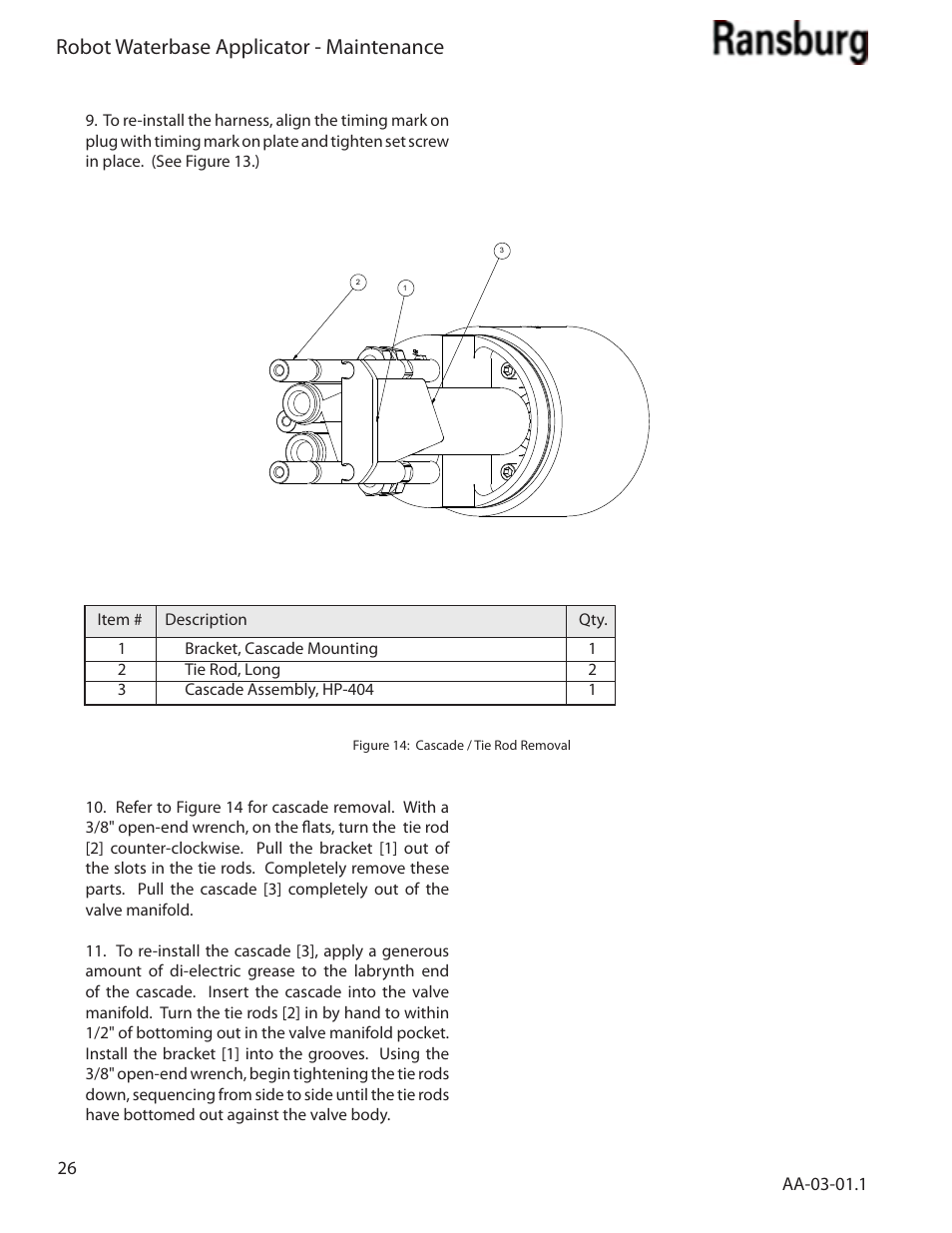 Robot waterbase applicator - maintenance | Ransburg Evolver Water Applicator 78863-90, 78863-60 User Manual | Page 30 / 60