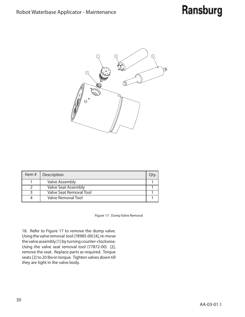 Robot waterbase applicator - maintenance | Ransburg Evolver Water Applicator 78863-90, 78863-60 User Manual | Page 34 / 60