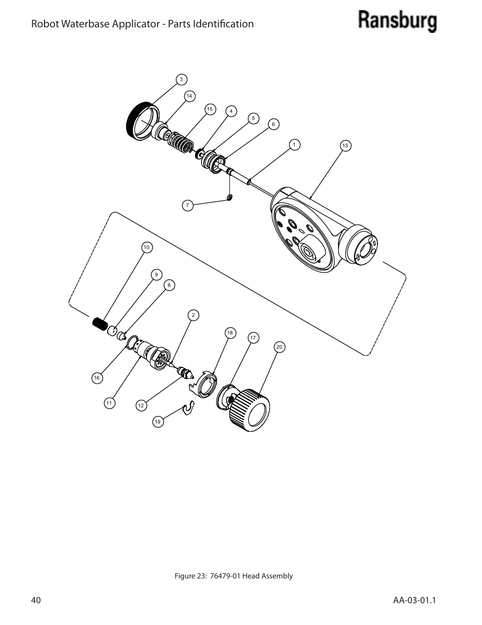 Robot waterbase applicator - parts identification | Ransburg Evolver Water Applicator 78863-90, 78863-60 User Manual | Page 44 / 60