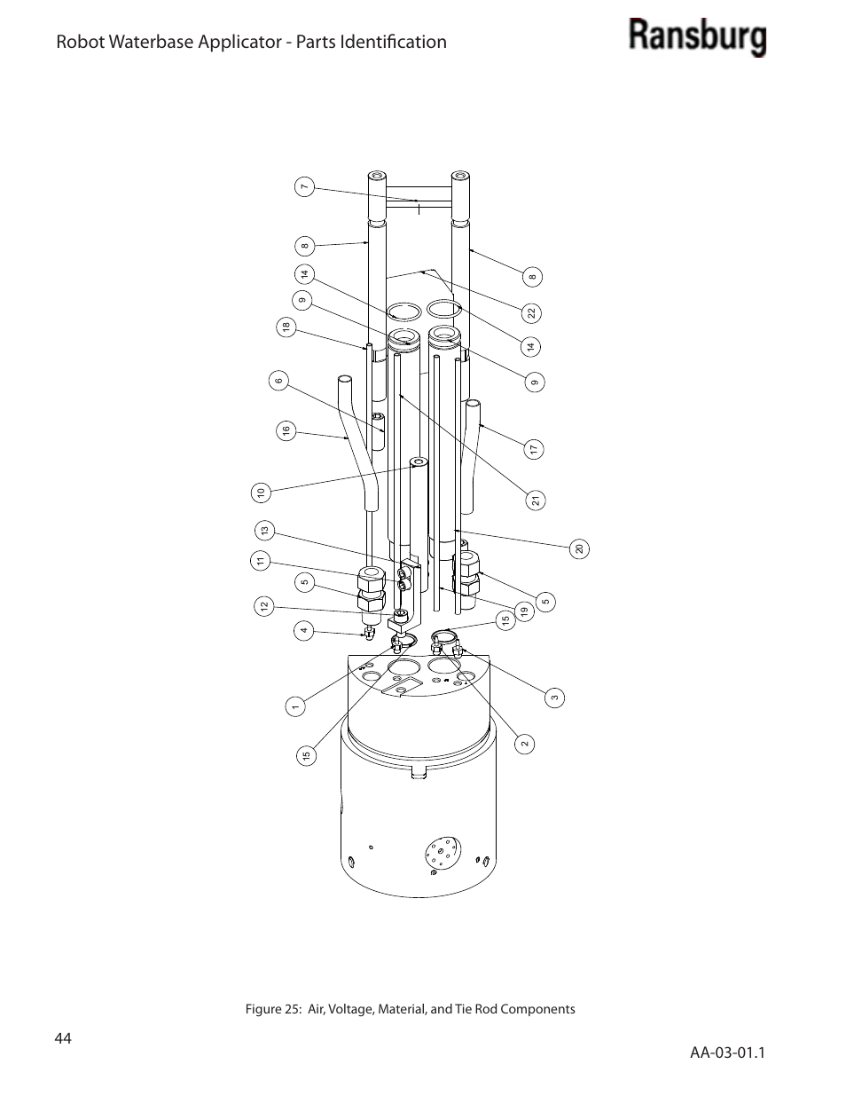 Robot waterbase applicator - parts identification | Ransburg Evolver Water Applicator 78863-90, 78863-60 User Manual | Page 48 / 60