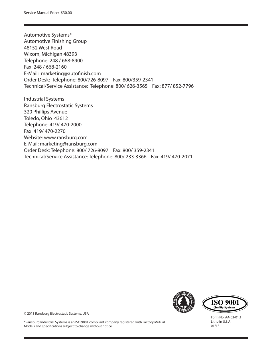 Ransburg Evolver Water Applicator 78863-90, 78863-60 User Manual | Page 60 / 60