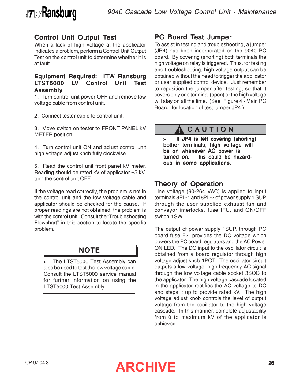 Archive | Ransburg 9040 Cascade LV Control Unit 76580 User Manual | Page 29 / 46