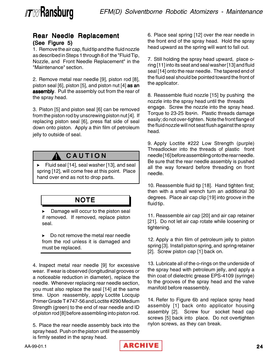 Ransburg EFM & EFMD Solvent Applicator 76480, 76482, 76485, 76488 User Manual | Page 29 / 78