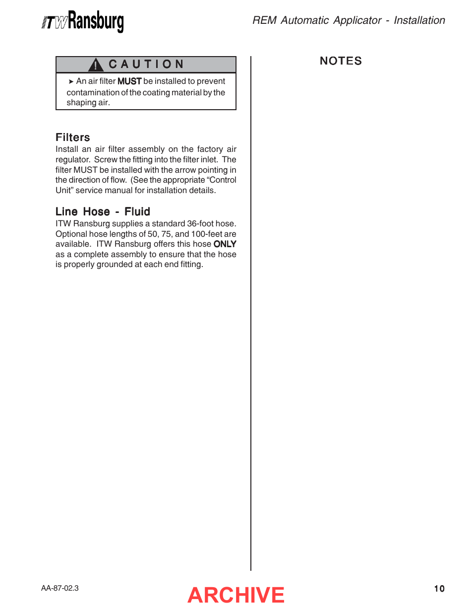 Archive | Ransburg REM Automatic Applicator 73499 User Manual | Page 13 / 40