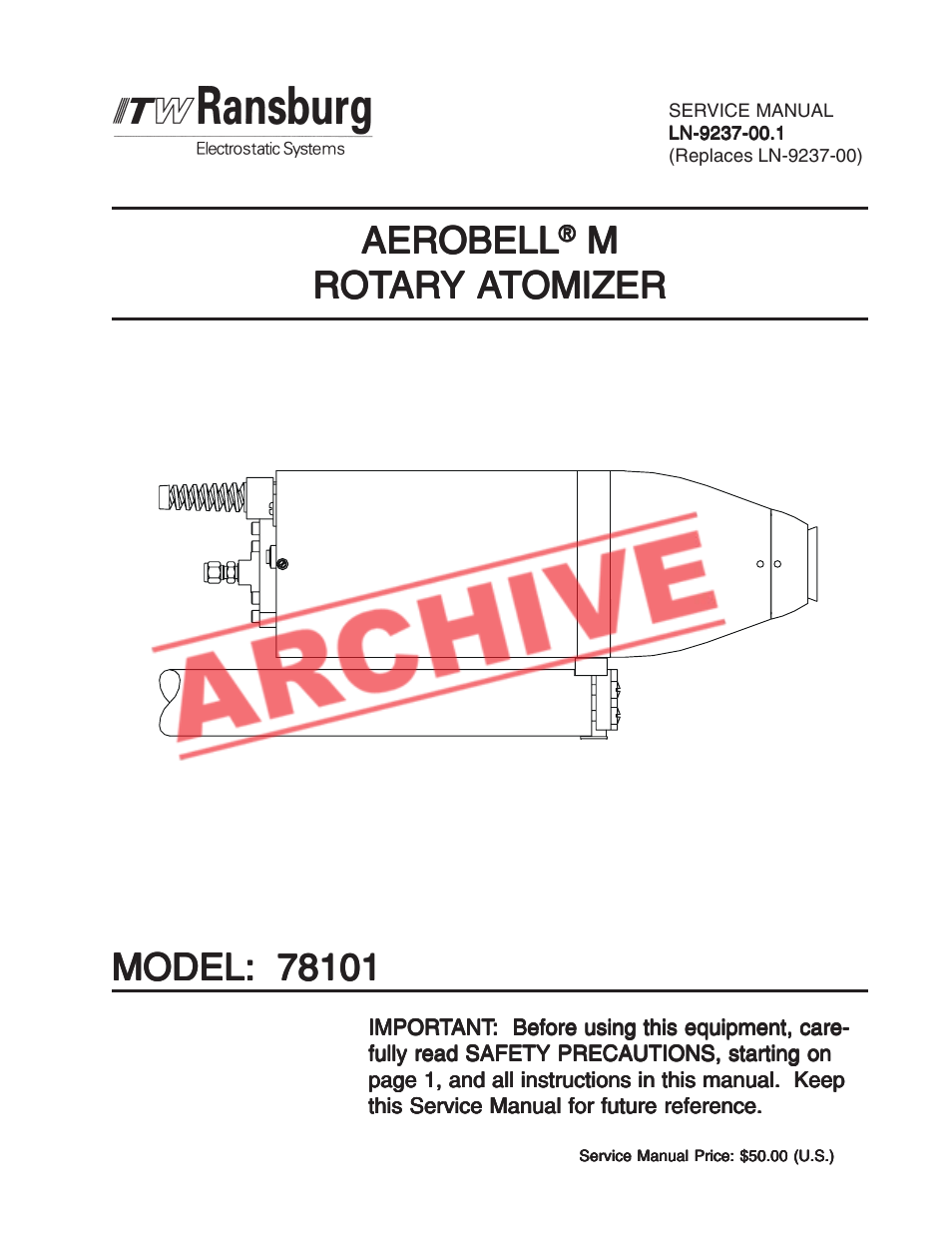 Ransburg Aerobell M Rotary Atomizer 78101 User Manual | 60 pages