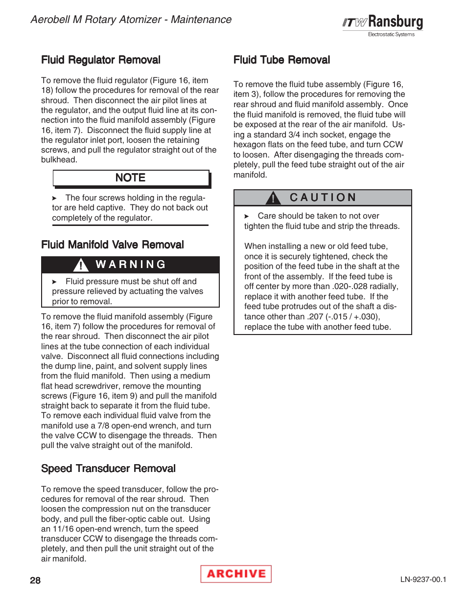 Ransburg Aerobell M Rotary Atomizer 78101 User Manual | Page 32 / 60