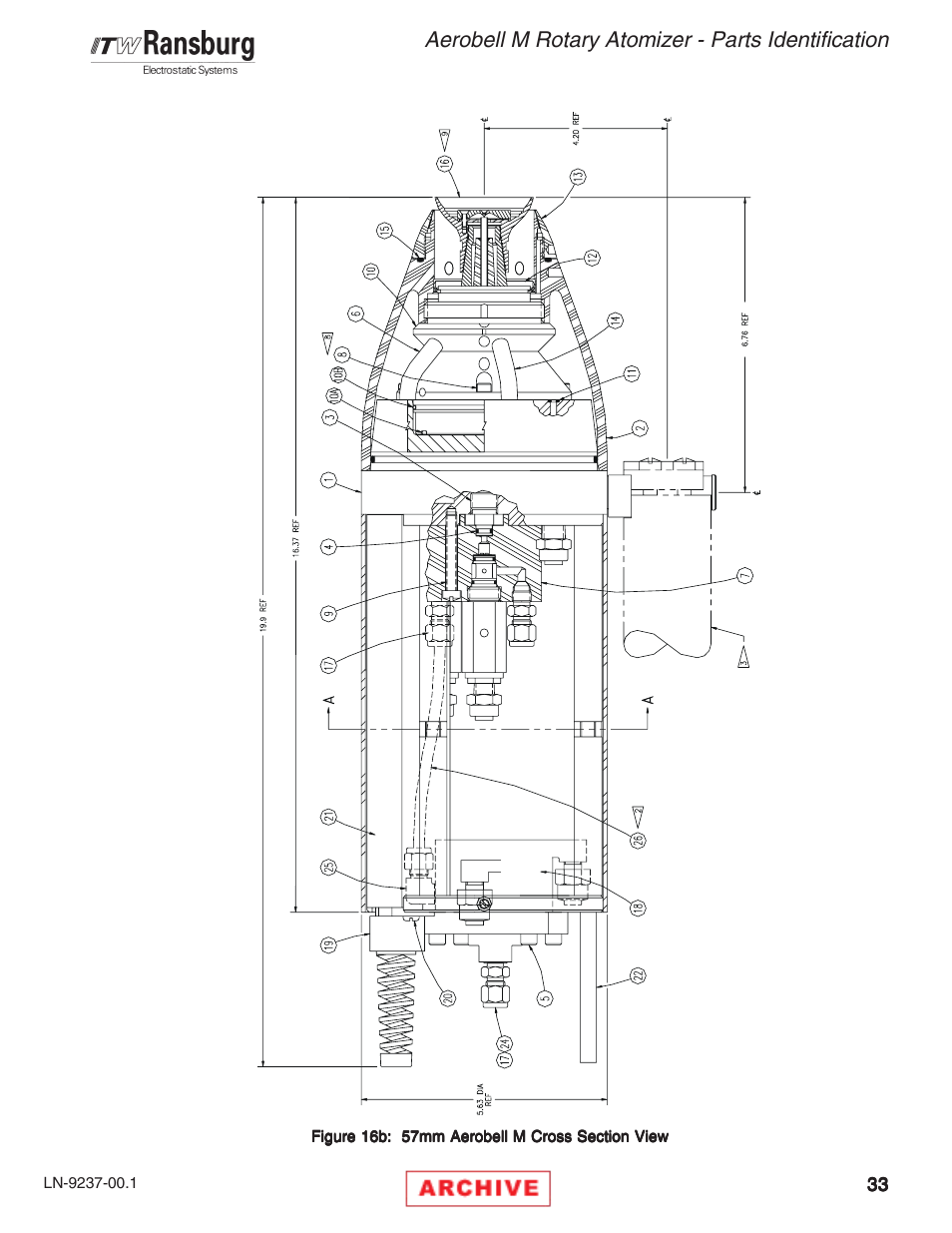 Aerobell m rotary atomizer - parts identification | Ransburg Aerobell M Rotary Atomizer 78101 User Manual | Page 37 / 60