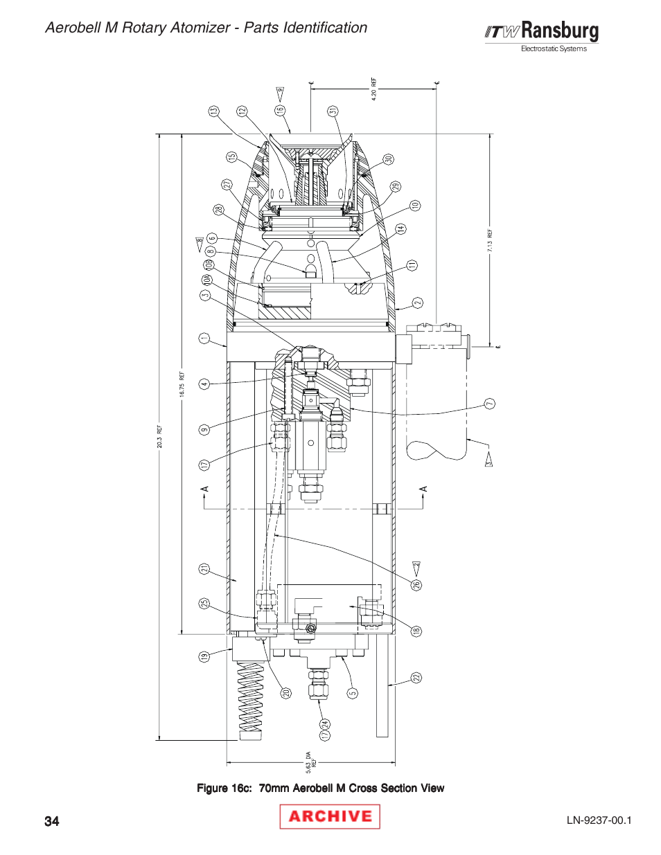 Aerobell m rotary atomizer - parts identification | Ransburg Aerobell M Rotary Atomizer 78101 User Manual | Page 38 / 60