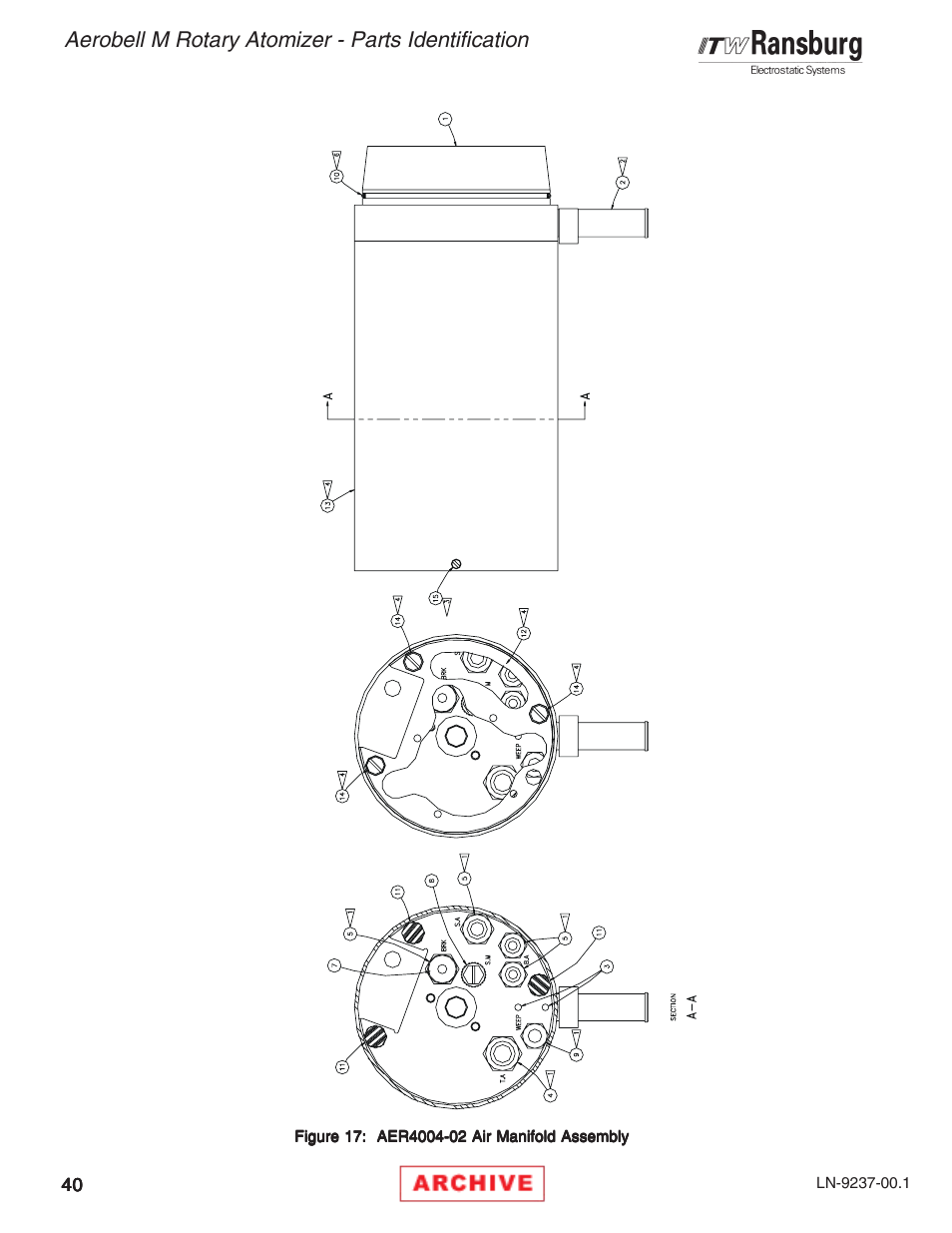 Aerobell m rotary atomizer - parts identification | Ransburg Aerobell M Rotary Atomizer 78101 User Manual | Page 44 / 60