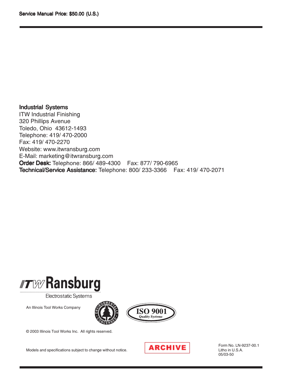 Ransburg Aerobell M Rotary Atomizer 78101 User Manual | Page 60 / 60