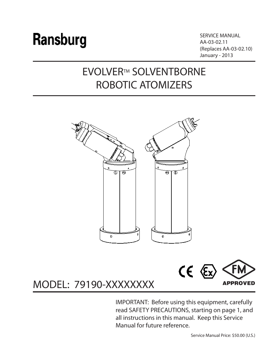 Ransburg Evolver Solvent Applicator 79190-XXXXXXXX User Manual | 86 pages