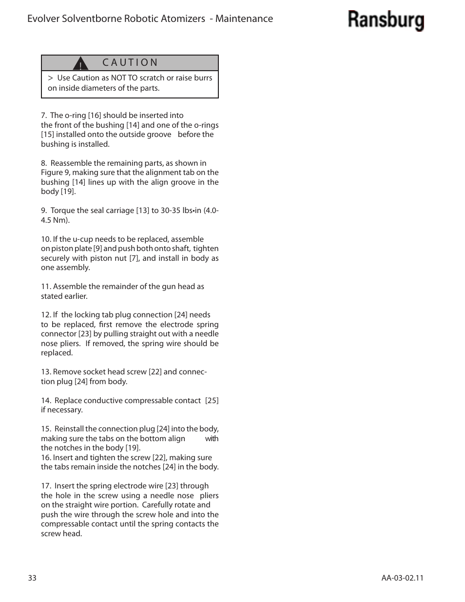 Ransburg Evolver Solvent Applicator 79190-XXXXXXXX User Manual | Page 38 / 86