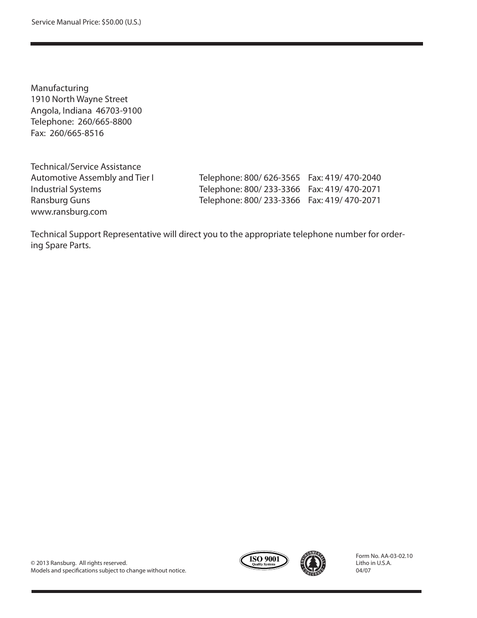 Ransburg Evolver Solvent Applicator 79190-XXXXXXXX User Manual | Page 86 / 86