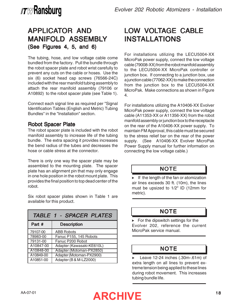 Archive, Applica, Low vol | Ransburg Evolver 202 Solvent A11918-XXX User Manual | Page 23 / 96