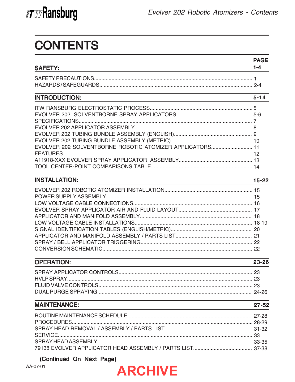 Ransburg Evolver 202 Solvent A11918-XXX User Manual | Page 3 / 96