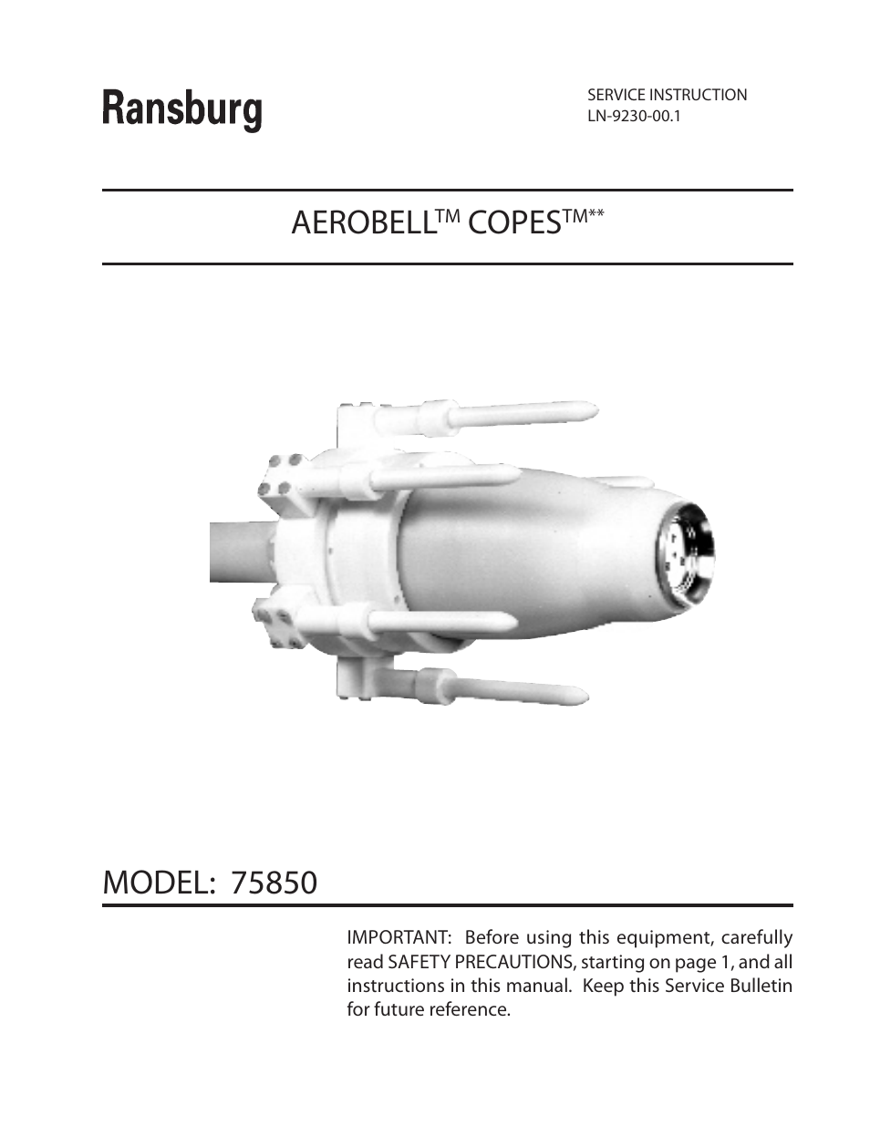 Ransburg Aerobell Copes 75850 User Manual | 40 pages