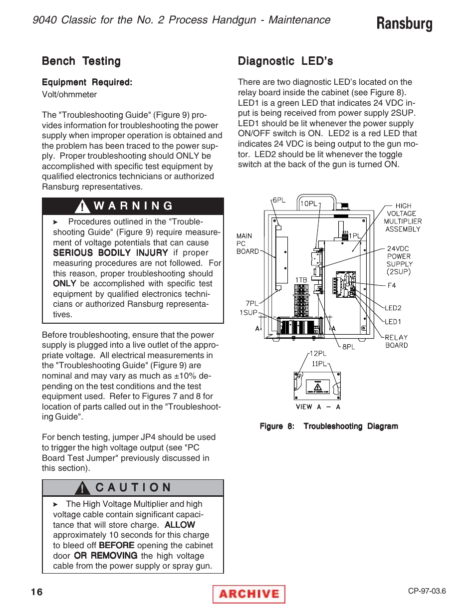 Ransburg 9040 Classic Power Supply _NO2 Gun 76657-14, -142 User Manual | Page 20 / 40