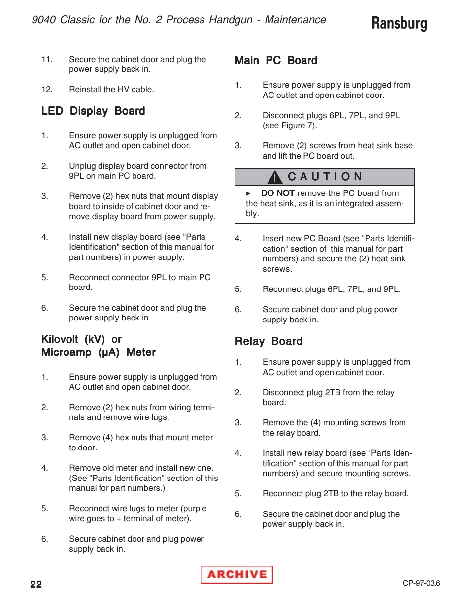 Ransburg 9040 Classic Power Supply _NO2 Gun 76657-14, -142 User Manual | Page 26 / 40