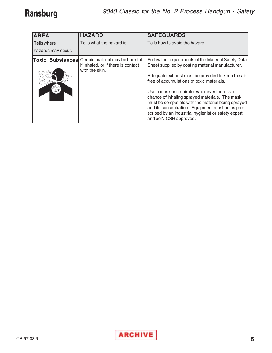 Ransburg 9040 Classic Power Supply _NO2 Gun 76657-14, -142 User Manual | Page 9 / 40