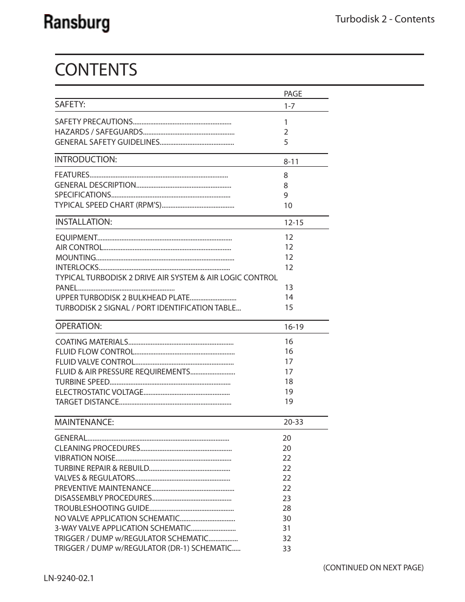 Ransburg Turbodisk 2 Assembly 78715 User Manual | Page 3 / 82