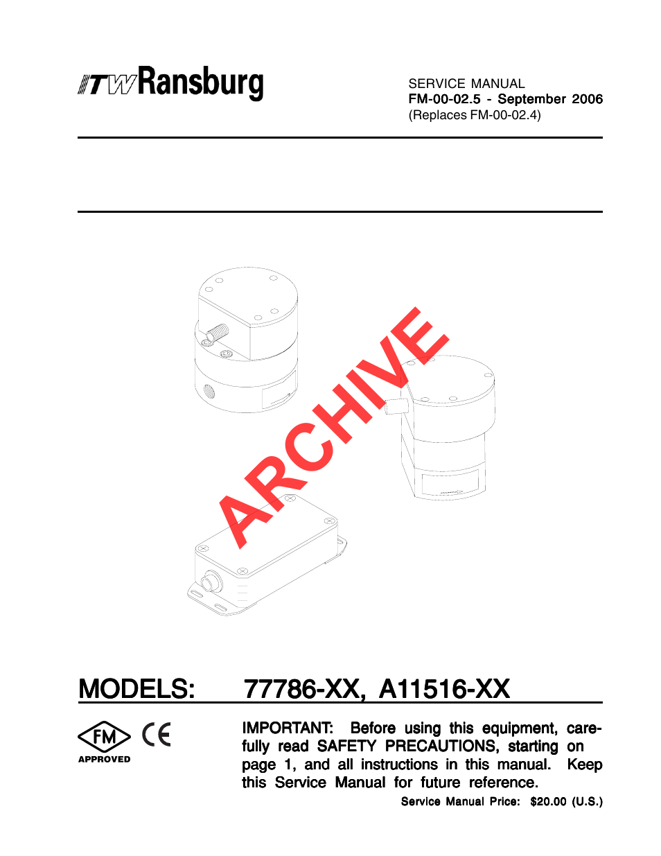 Ransburg RF1 FiberOptic Meter 77786-XX, A11516-XX User Manual | 40 pages