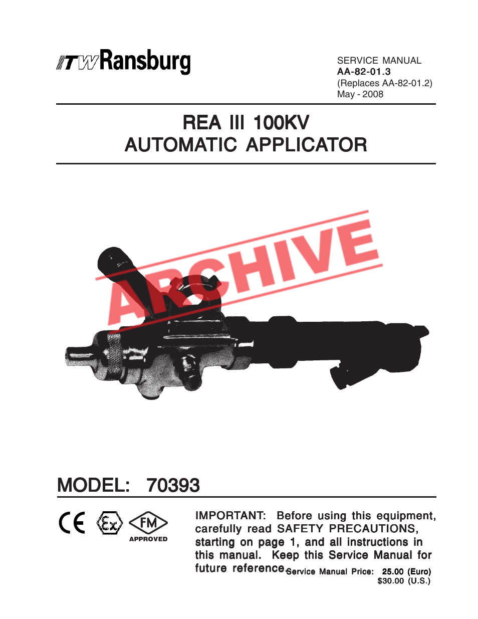 Ransburg REA III Auto Applicator 70393 User Manual | 50 pages