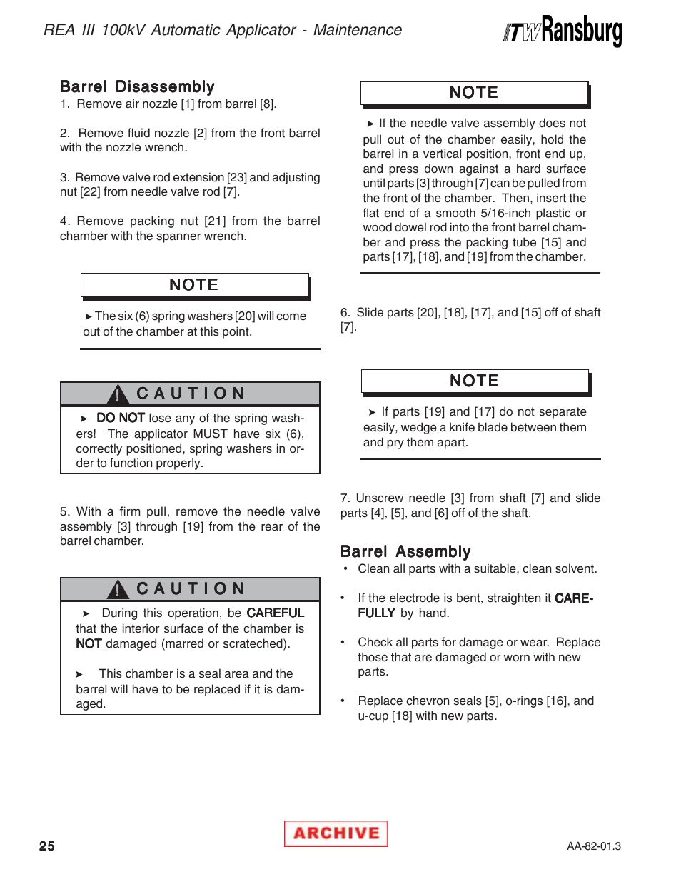 Ransburg REA III Auto Applicator 70393 User Manual | Page 28 / 50