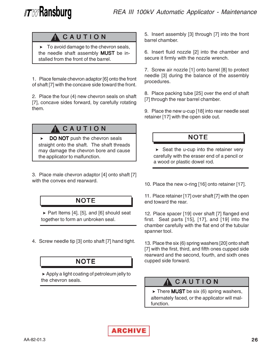 Ransburg REA III Auto Applicator 70393 User Manual | Page 29 / 50