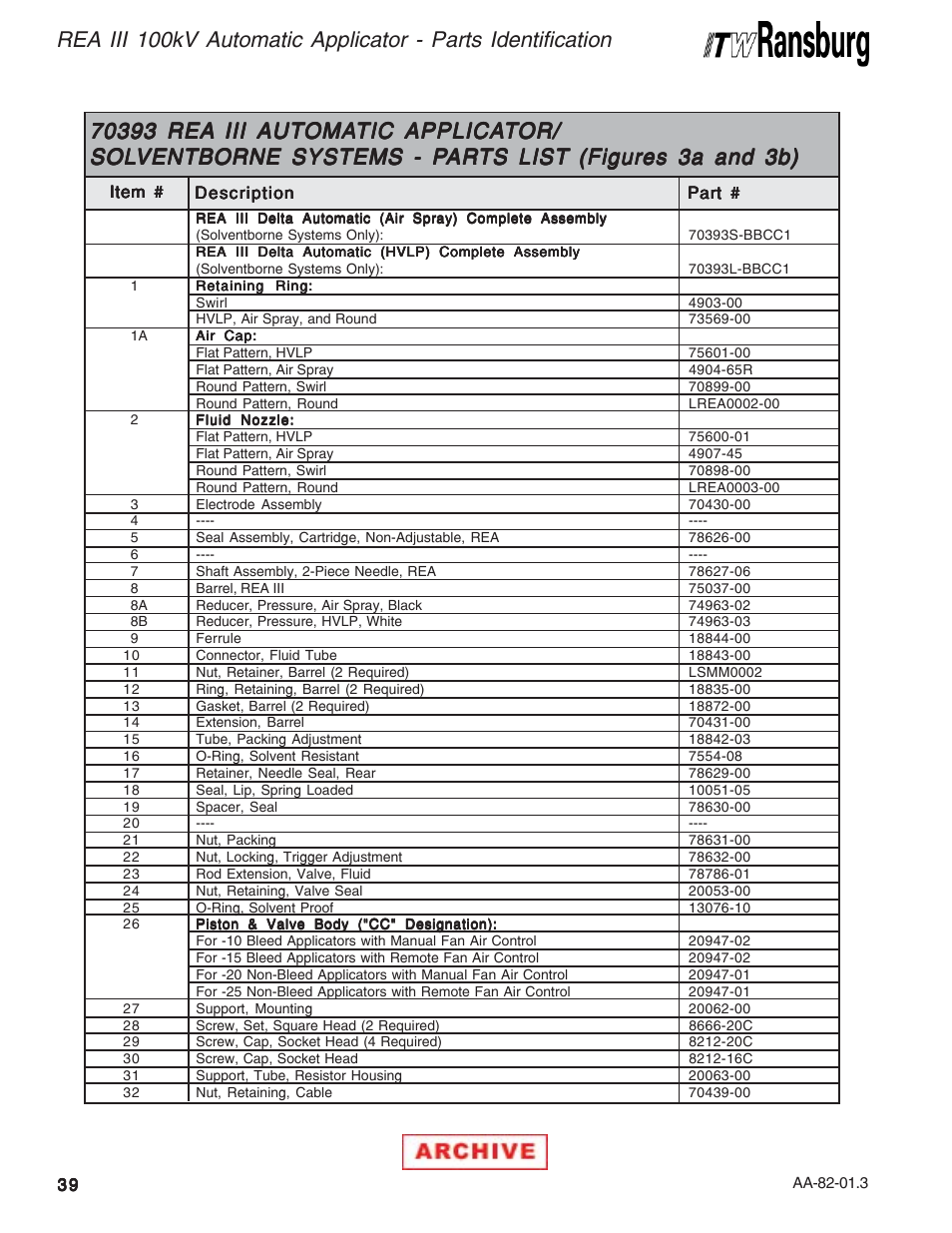 Ransburg REA III Auto Applicator 70393 User Manual | Page 42 / 50