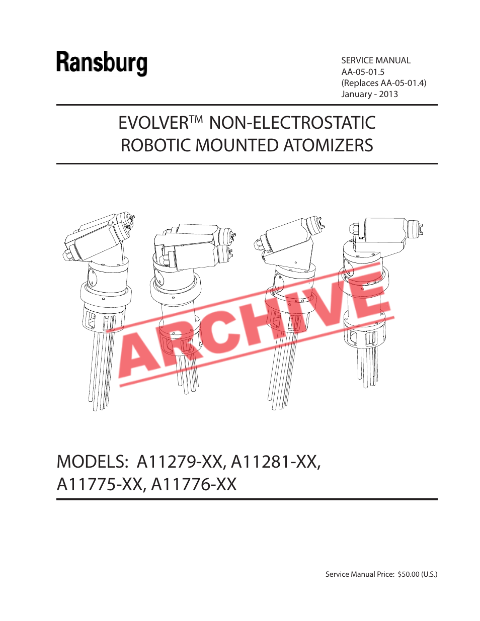 Ransburg Evolver NE A11279-XX, A11281-XX, A11775-XX, A11776-XX User Manual | 70 pages