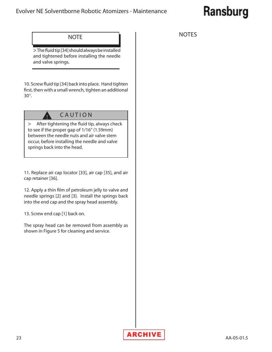 Ransburg Evolver NE A11279-XX, A11281-XX, A11775-XX, A11776-XX User Manual | Page 28 / 70