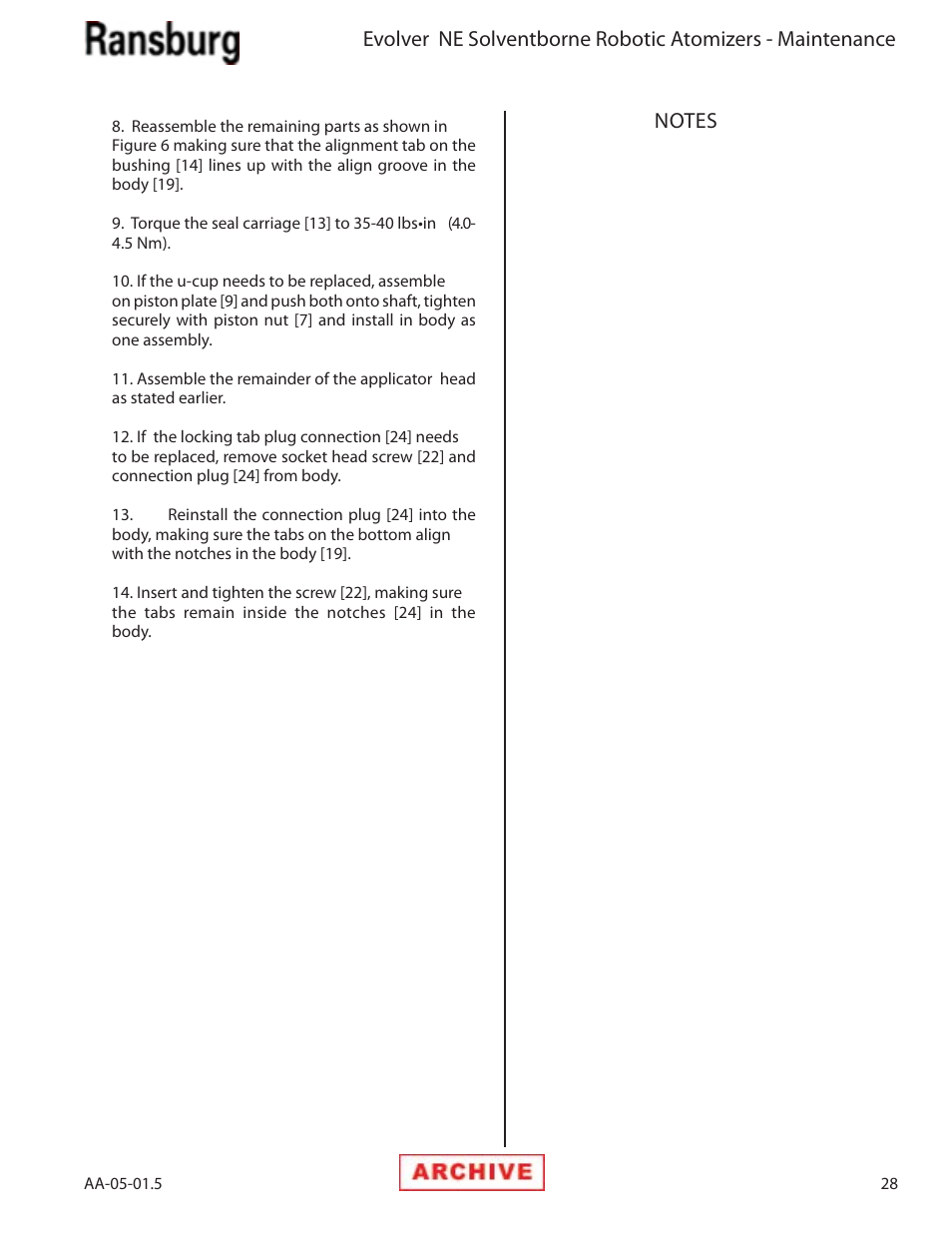 Ransburg Evolver NE A11279-XX, A11281-XX, A11775-XX, A11776-XX User Manual | Page 33 / 70