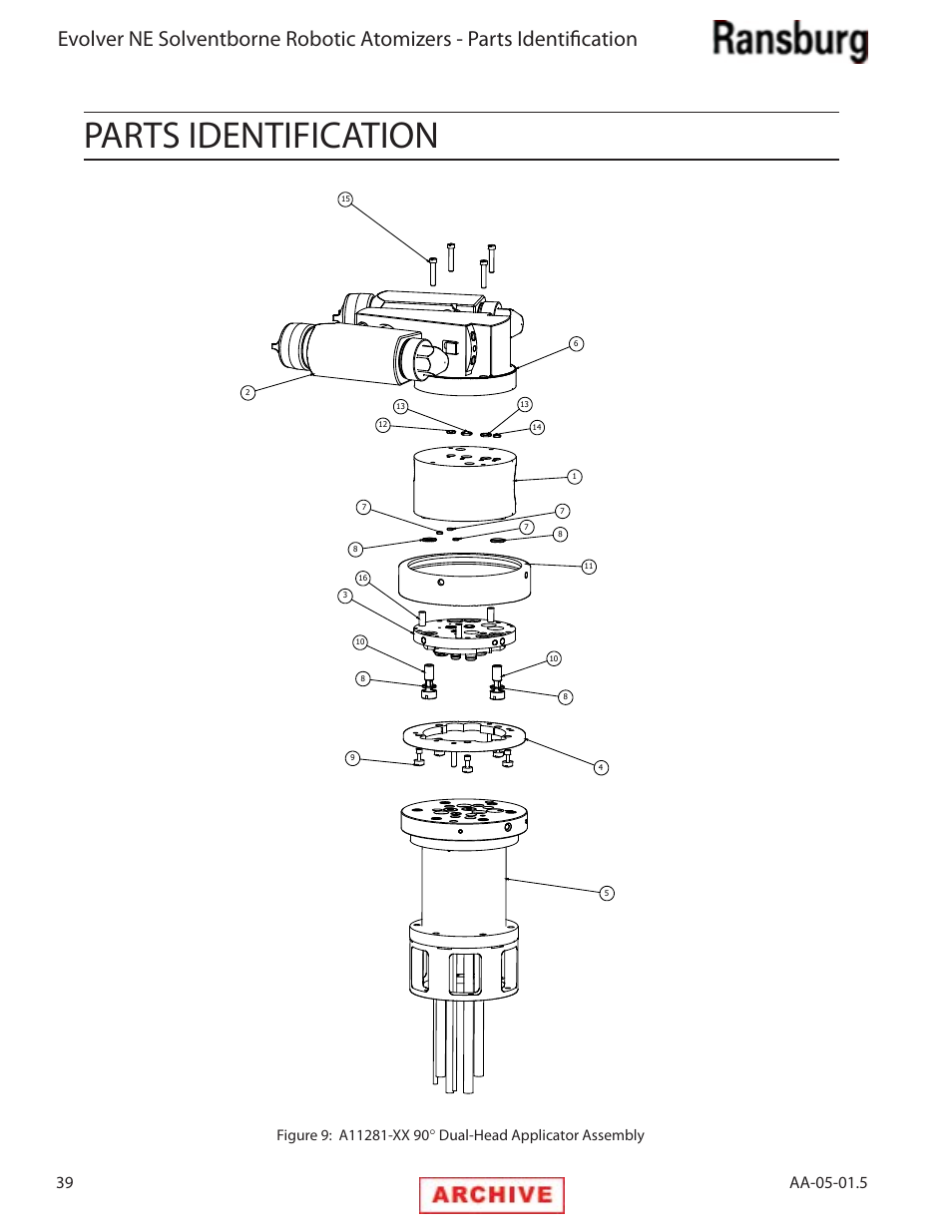 Parts identification | Ransburg Evolver NE A11279-XX, A11281-XX, A11775-XX, A11776-XX User Manual | Page 44 / 70