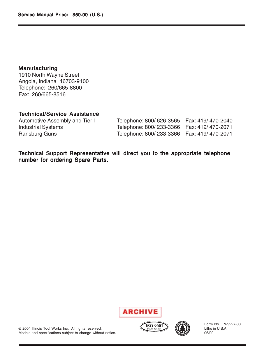 Ransburg RCS-100FP Fluid Pump Kit 70945 User Manual | Page 28 / 28