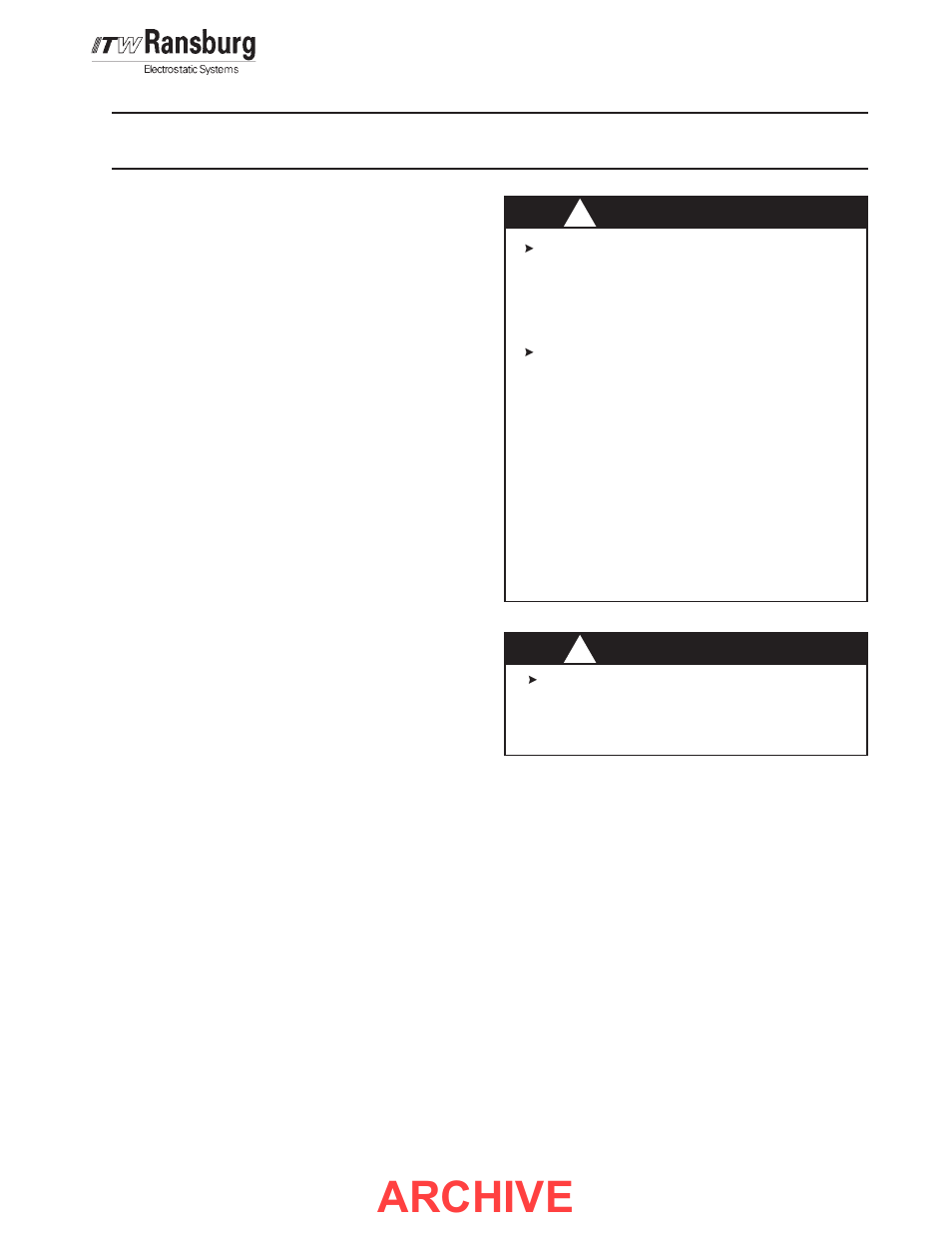 Archive, Safety, Safety precautions | Ransburg MGS Multi-Gun Source 76789, 77046 User Manual | Page 5 / 40