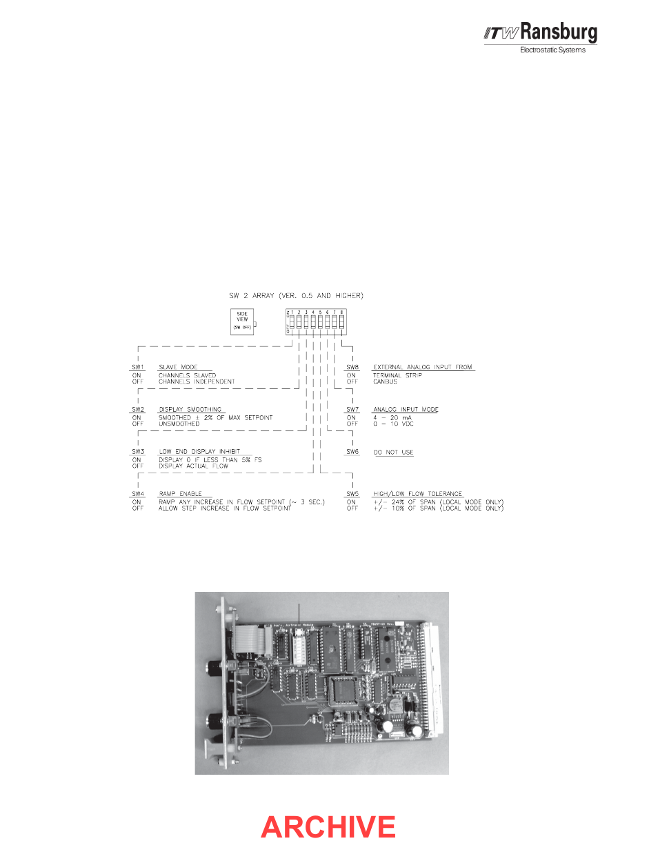 Archive, Modes of opera, Settings | Ransburg AirTronic 79053 User Manual | Page 12 / 26