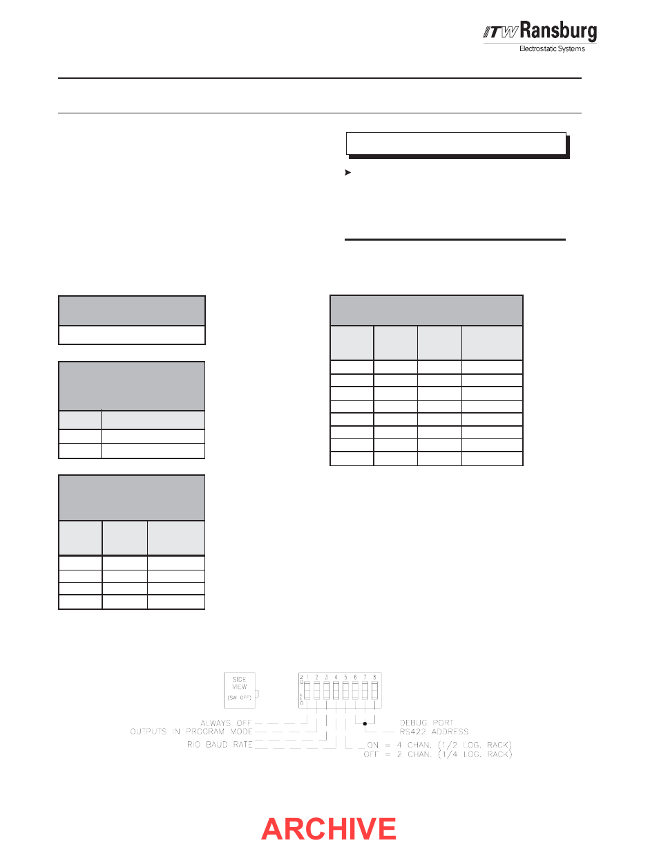 Archive, Inst, Node adapter setup | Ransburg AdaptaFlow Node Adapter A10159 User Manual | Page 10 / 29