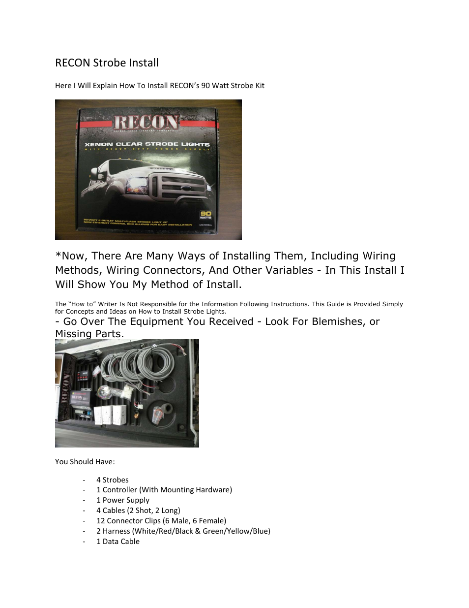 RECON 26419 Xenon Strobe Light Kit User Manual | 10 pages