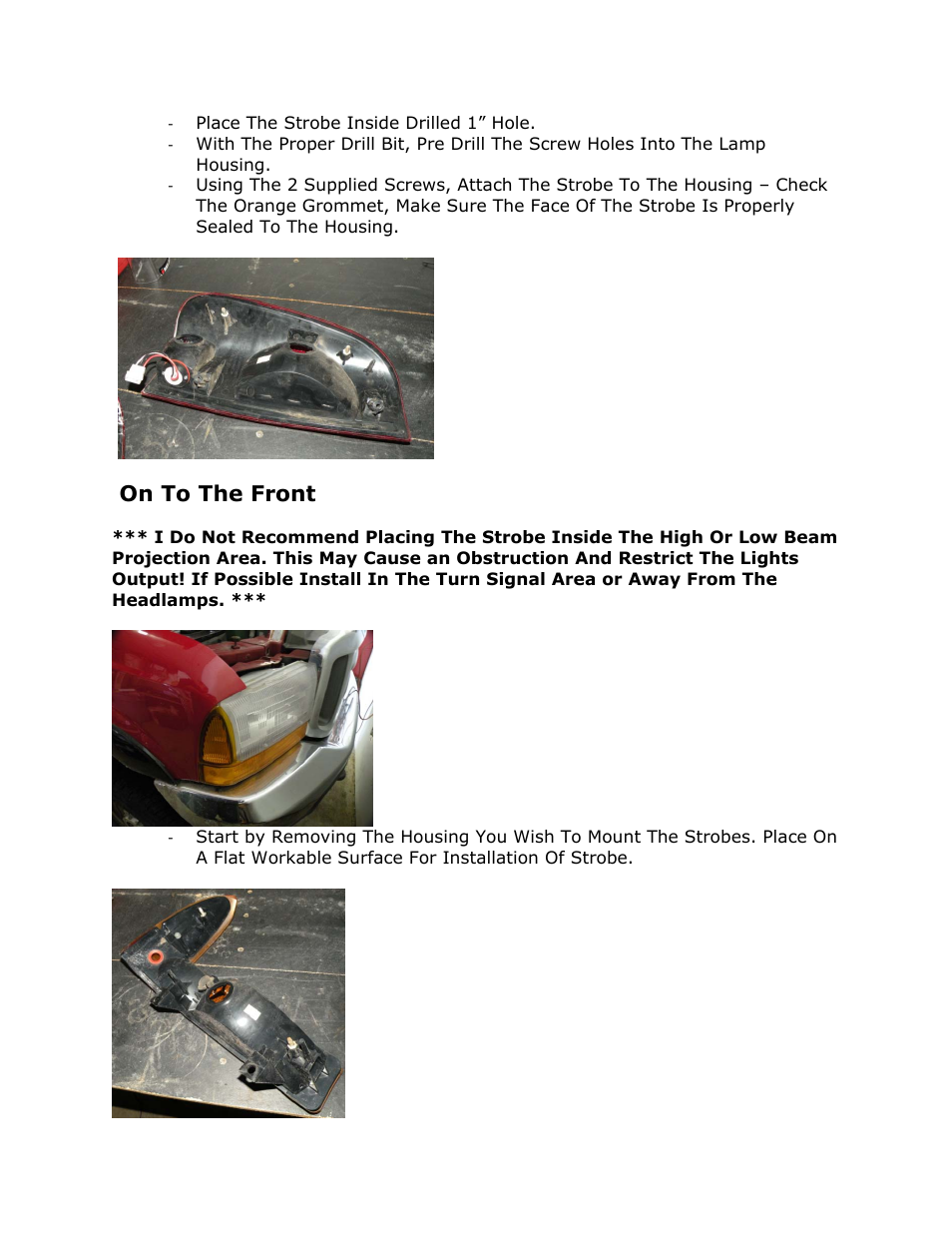 On to the front | RECON 26419 Xenon Strobe Light Kit User Manual | Page 4 / 10