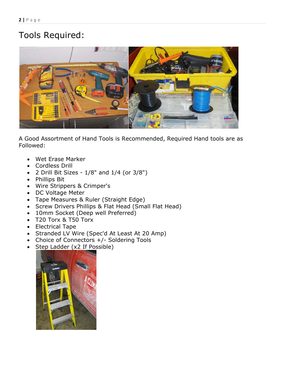 Tools required | RECON 264146 RAM Cab Light (Dodge) User Manual | Page 2 / 16