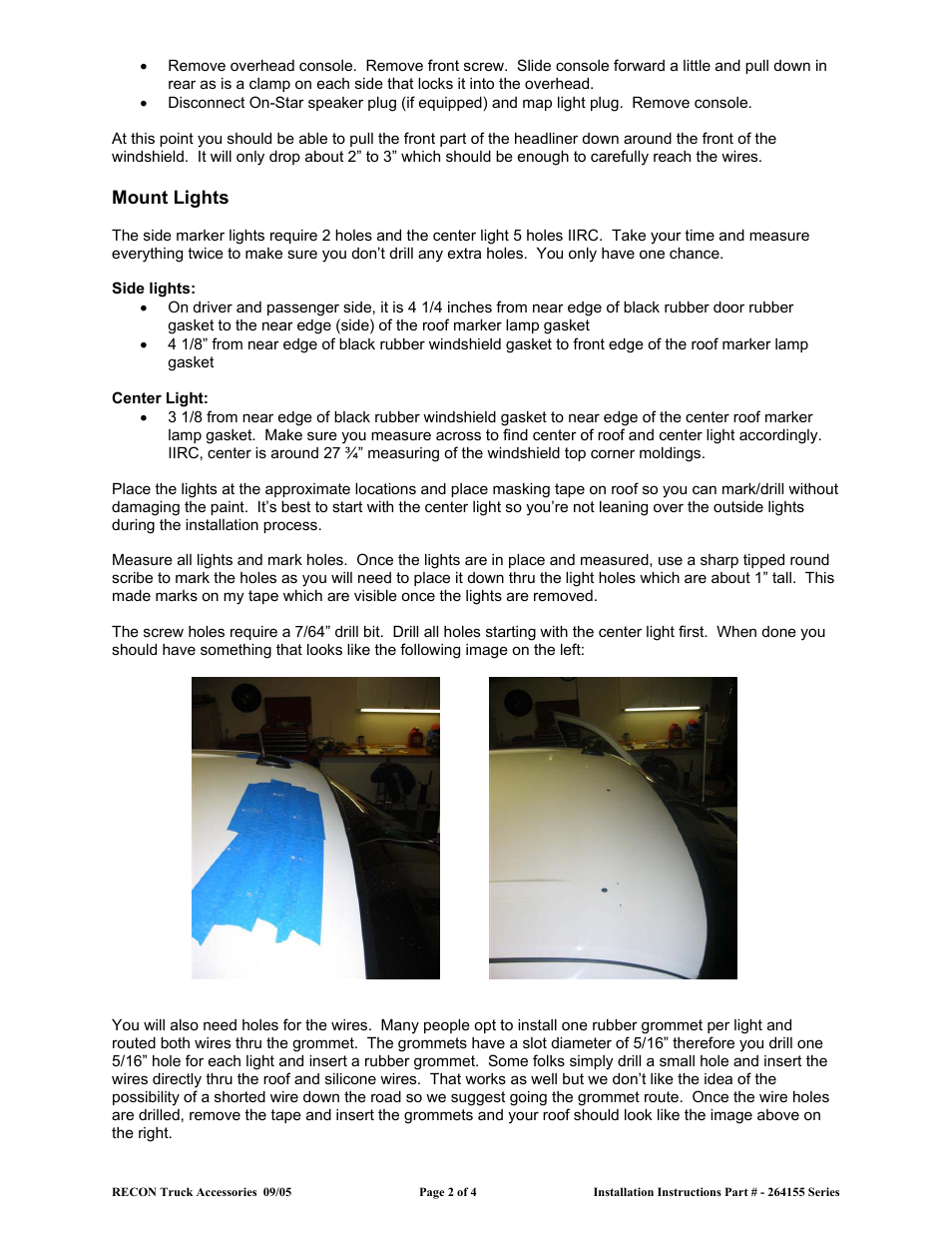 RECON 264155_264156 Cab Lights (Chevy-GMC) User Manual | Page 2 / 4